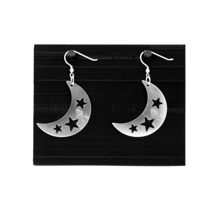 Moon with stars earrings